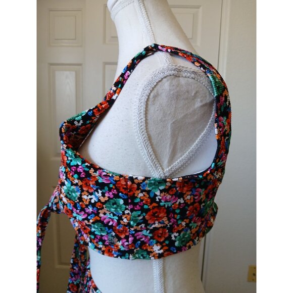Salty Honey Womens Swimsuit Floral Print 2 Piece Top XXL Bikini Large Beachy - Picture 5 of 16